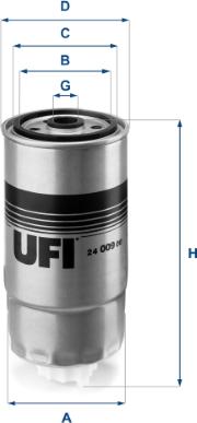 UFI 24.009.00 - Polttoainesuodatin inparts.fi