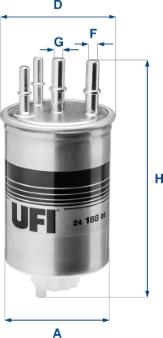 UFI 24.188.00 - Polttoainesuodatin inparts.fi