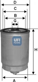 UFI 24.350.01 - Polttoainesuodatin inparts.fi