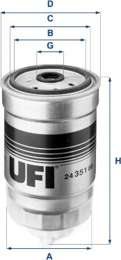 UFI 24.351.00 - Polttoainesuodatin inparts.fi