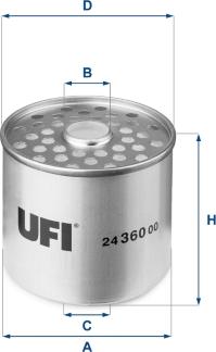 UFI 24.360.00 - Polttoainesuodatin inparts.fi