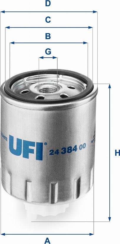 UFI 24.384.00 - Polttoainesuodatin inparts.fi