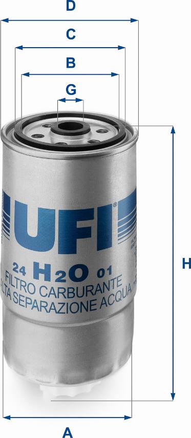 UFI 24.H2O.01 - Polttoainesuodatin inparts.fi