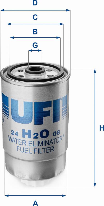 UFI 24.H2O.08 - Polttoainesuodatin inparts.fi