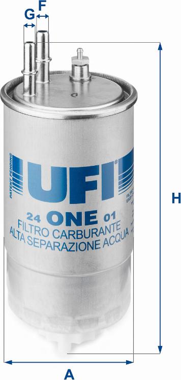UFI 24.ONE.01 - Polttoainesuodatin inparts.fi