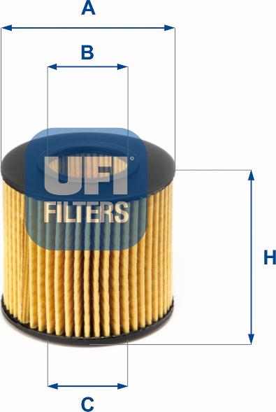 UFI 25.116.00 - Öljynsuodatin inparts.fi