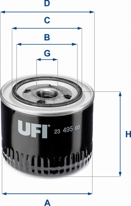 UFI 23.495.00 - Öljynsuodatin inparts.fi