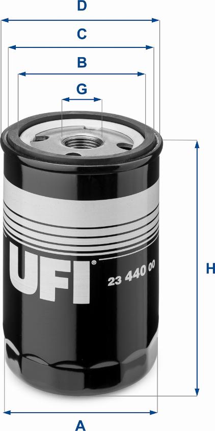 UFI 23.440.00 - Öljynsuodatin inparts.fi