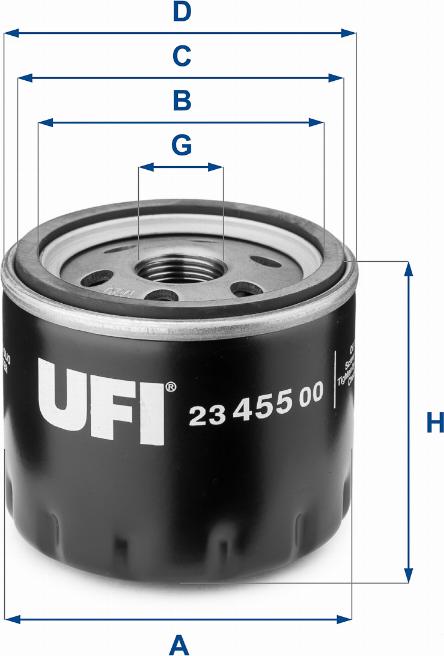 UFI 23.455.00 - Öljynsuodatin inparts.fi