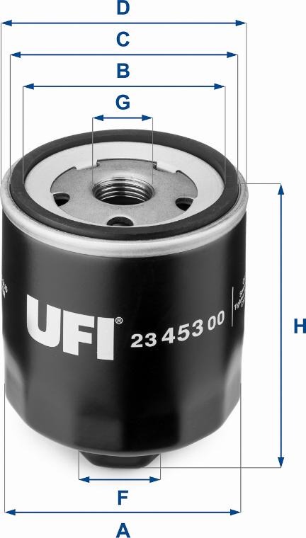 UFI 23.453.00 - Öljynsuodatin inparts.fi