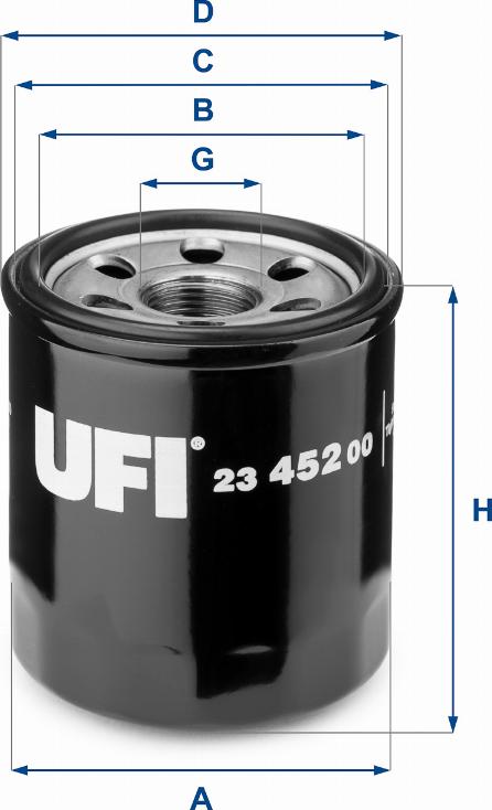 UFI 23.452.00 - Öljynsuodatin inparts.fi