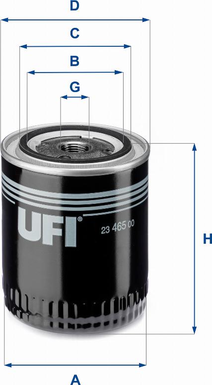UFI 23.465.00 - Öljynsuodatin inparts.fi