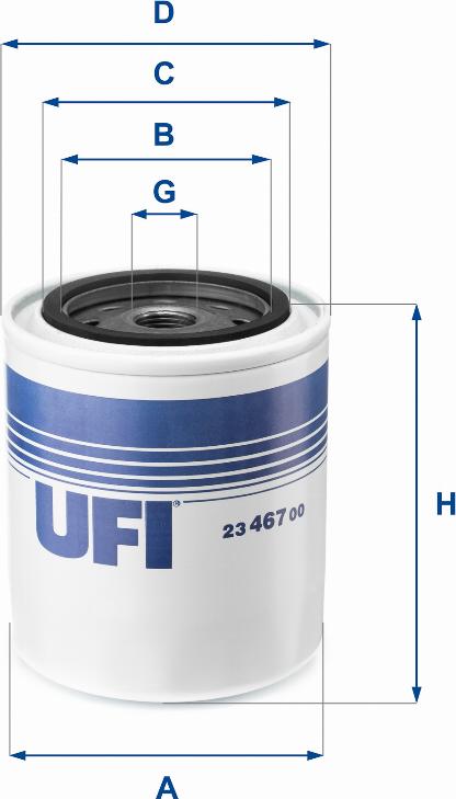 UFI 23.467.00 - Öljynsuodatin inparts.fi