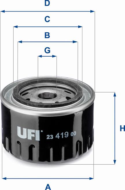 UFI 23.419.00 - Öljynsuodatin inparts.fi