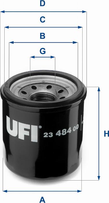 UFI 23.484.00 - Öljynsuodatin inparts.fi