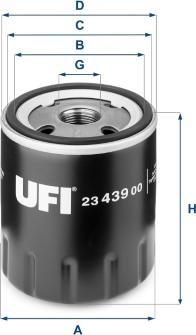 UFI 23.439.00 - Öljynsuodatin inparts.fi