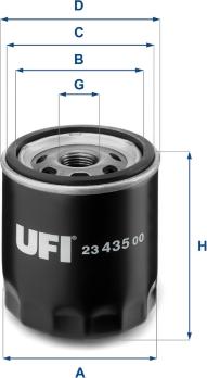 UFI 23.435.00 - Öljynsuodatin inparts.fi