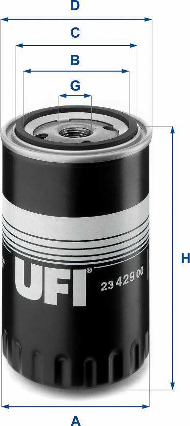 UFI 23.429.00 - Öljynsuodatin inparts.fi