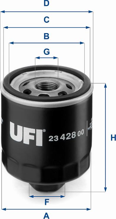UFI 23.428.00 - Öljynsuodatin inparts.fi