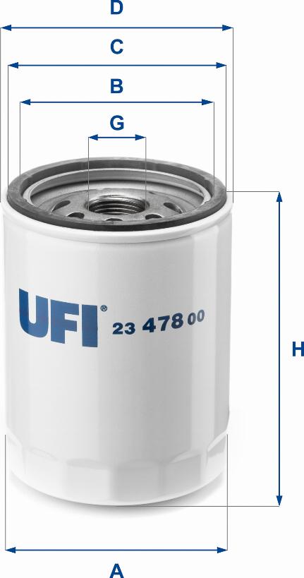 UFI 23.478.00 - Öljynsuodatin inparts.fi