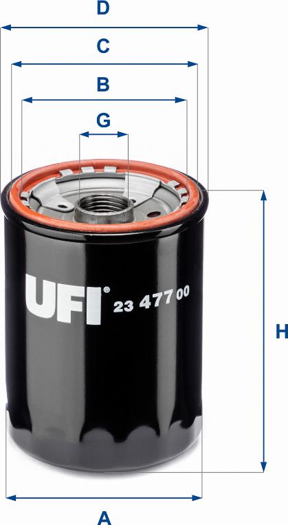 UFI 23.477.00 - Öljynsuodatin inparts.fi