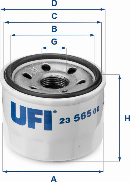 UFI 23.565.00 - Öljynsuodatin inparts.fi