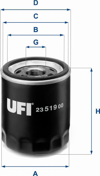 UFI 23.519.00 - Öljynsuodatin inparts.fi