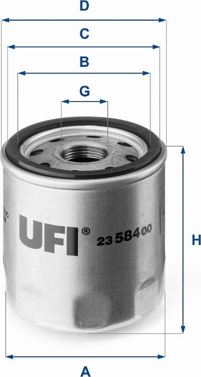 UFI 23.584.00 - Öljynsuodatin inparts.fi