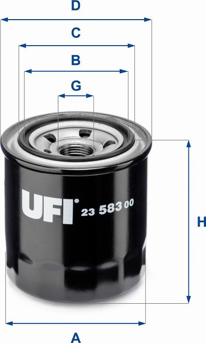 UFI 23.583.00 - Öljynsuodatin inparts.fi