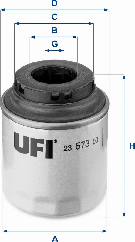 UFI 23.573.00 - Öljynsuodatin inparts.fi