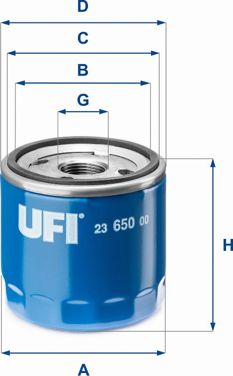 UFI 23.650.00 - Öljynsuodatin inparts.fi