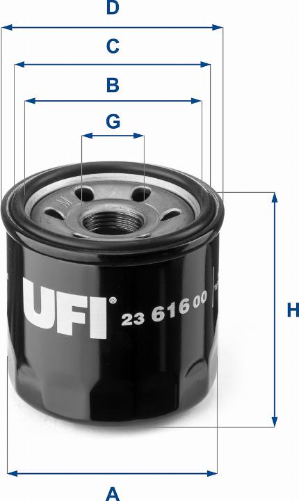 UFI 23.616.00 - Öljynsuodatin inparts.fi