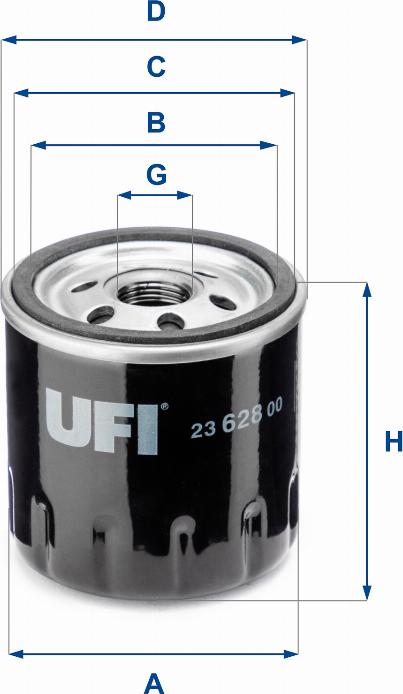 UFI 23.628.00 - Öljynsuodatin inparts.fi