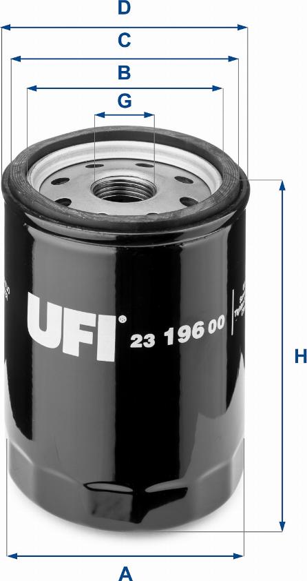UFI 23.196.00 - Öljynsuodatin inparts.fi