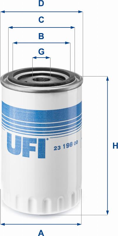 UFI 23.198.00 - Öljynsuodatin inparts.fi