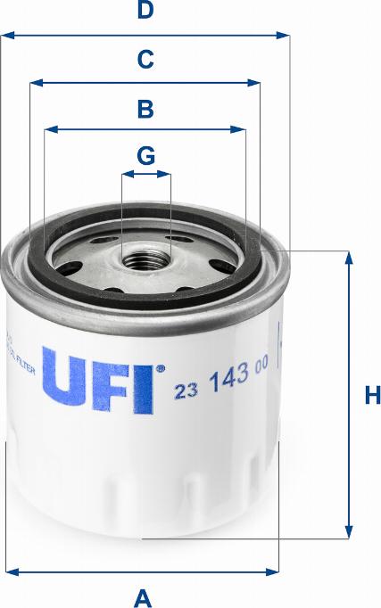 UFI 23.143.00 - Öljynsuodatin inparts.fi