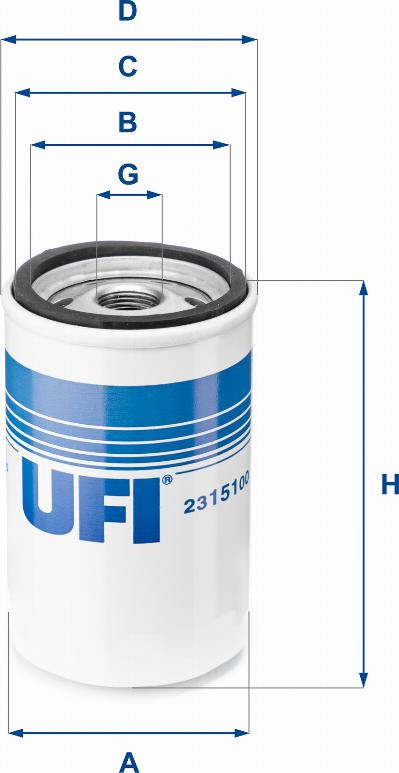 UFI 23.151.00 - Öljynsuodatin inparts.fi