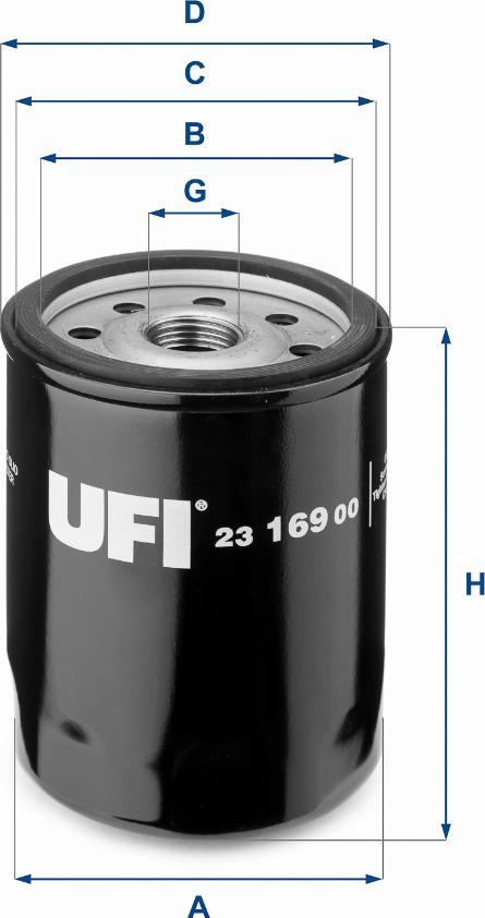 UFI 23.169.00 - Öljynsuodatin inparts.fi