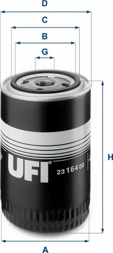 UFI 23.164.00 - Öljynsuodatin inparts.fi