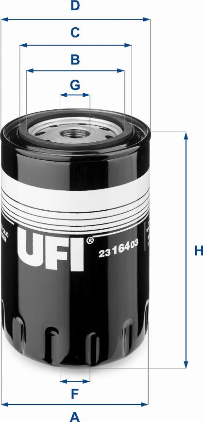 UFI 23.164.03 - Öljynsuodatin inparts.fi
