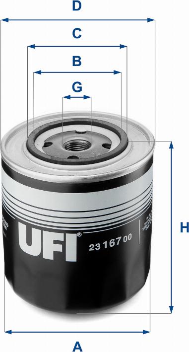 UFI 23.167.00 - Öljynsuodatin inparts.fi