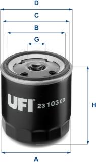 UFI 23.103.00 - Öljynsuodatin inparts.fi