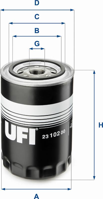 UFI 23.102.00 - Öljynsuodatin inparts.fi
