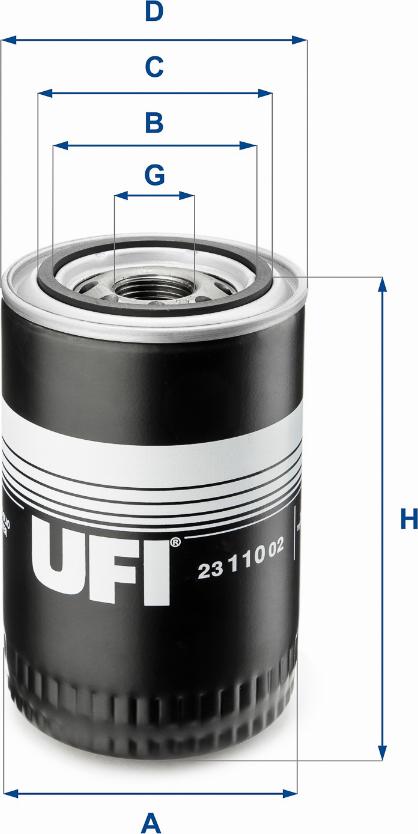 UFI 23.110.02 - Öljynsuodatin inparts.fi