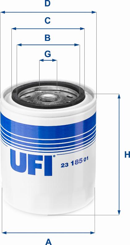 UFI 23.185.01 - Öljynsuodatin inparts.fi