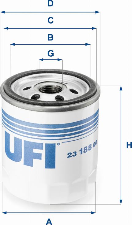 UFI 23.188.00 - Öljynsuodatin inparts.fi