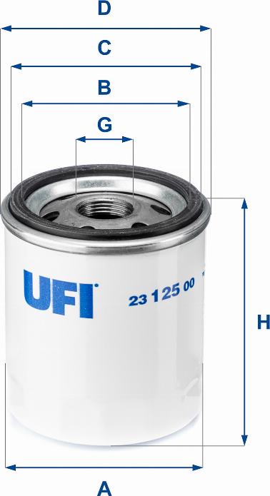 UFI 23.125.00 - Öljynsuodatin inparts.fi