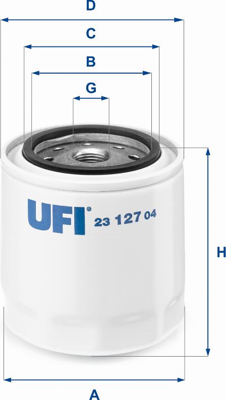 UFI 23.127.04 - Öljynsuodatin inparts.fi