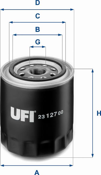 UFI 23.127.00 - Öljynsuodatin inparts.fi