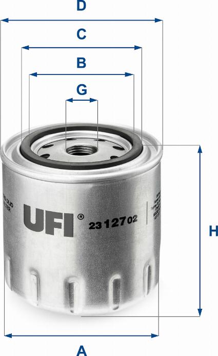 UFI 23.127.02 - Öljynsuodatin inparts.fi